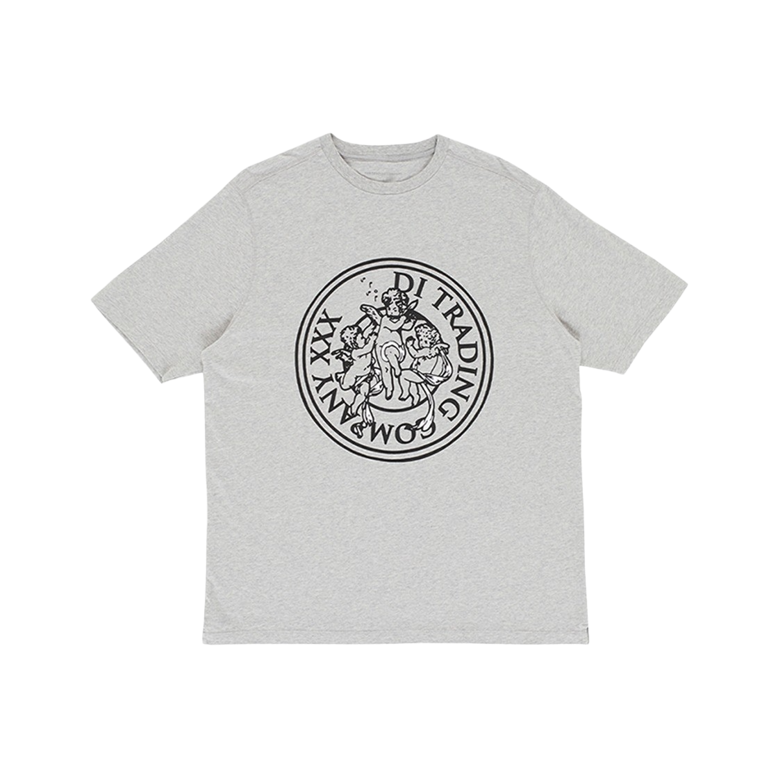 팝 트레이딩 컴퍼니 로마 티셔츠 그레이 헤더 - 24FW(Pop Trading Company Roma T-Shirt Grey Heather - 24FW)