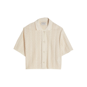 Holzweiler Women Loch Crochet Knit Shirt White