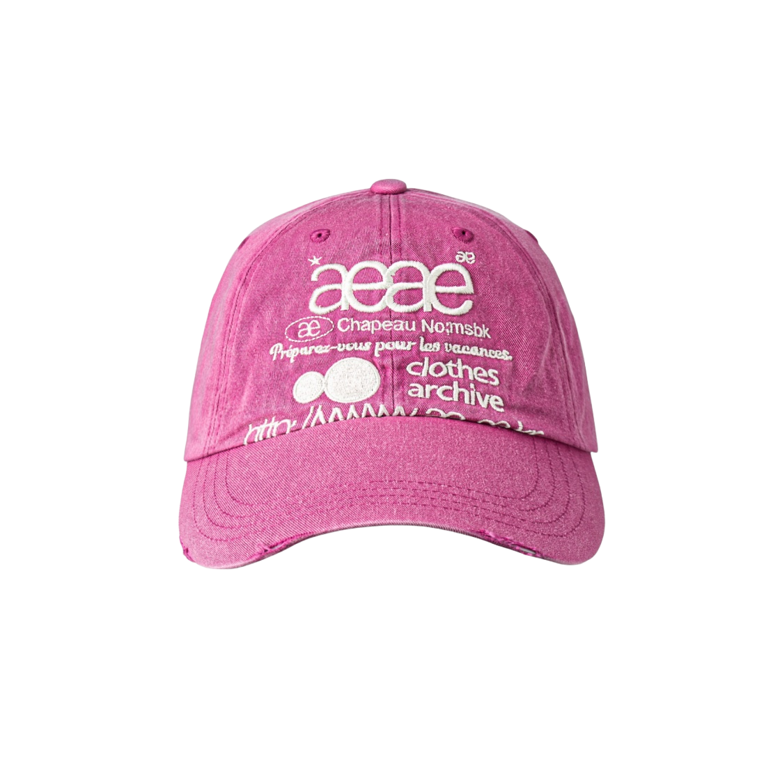 MUSINSA公式 | AEAE WEB LOGO DAMAGED CAP [DARK BROWN]