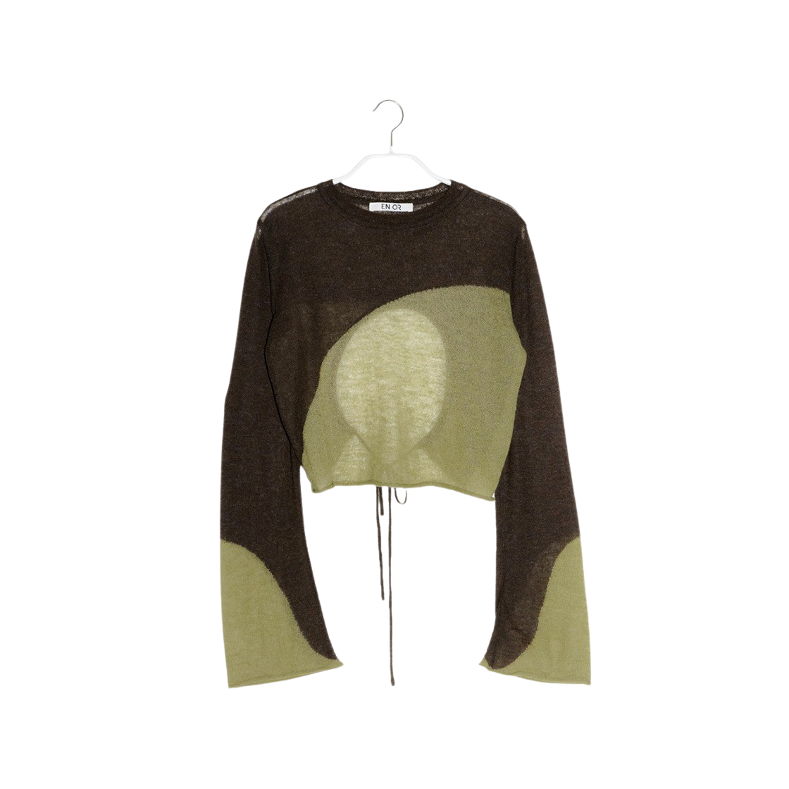 엔오르 우먼 드로우 스트링 크롭 탑 - 브라운