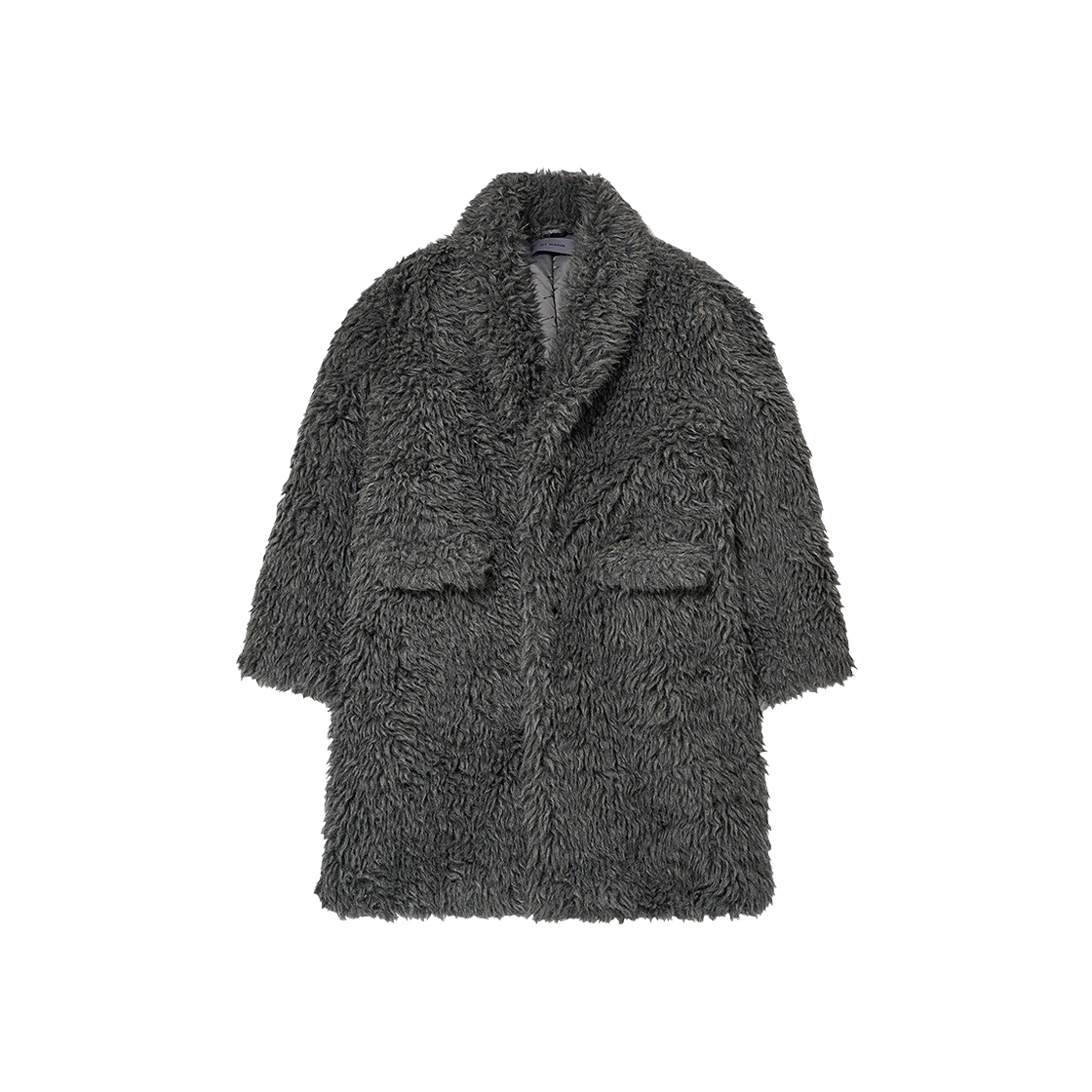 바이랑 울 블렌드 퍼 코트 다크그레이(BY RANG Wool Blend Fur Coat Dark Grey) - 1