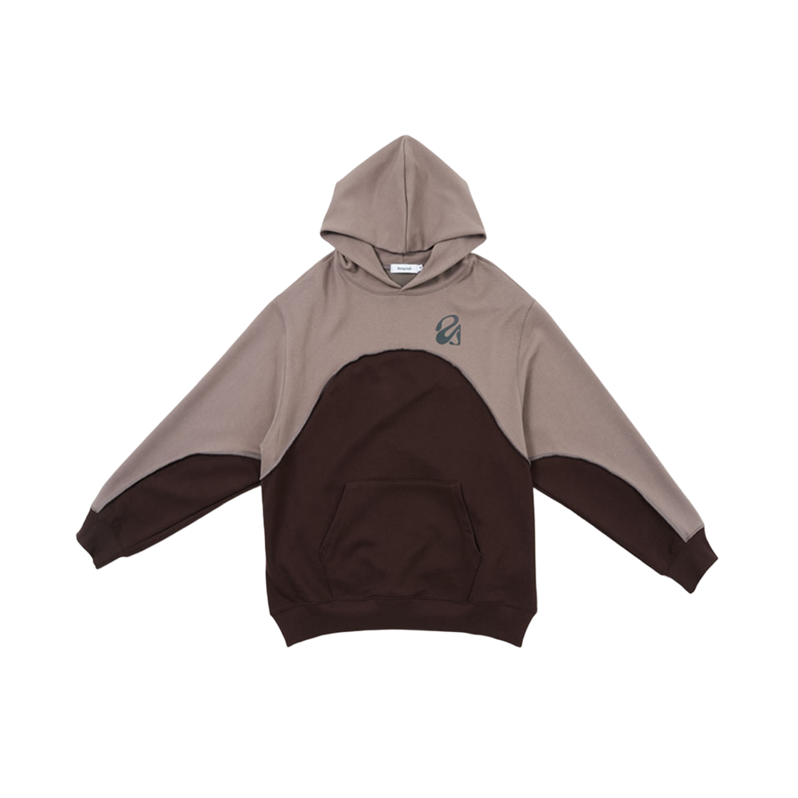 어레이드 컴피 커브드 투톤 후디 브라운(Arrayed Comfy Curved Two Tone Hoodie Brown)