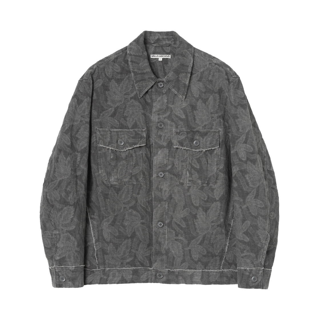 밀로 아카이브 믹스드 패브릭 셔츠 자켓 차콜 그레이