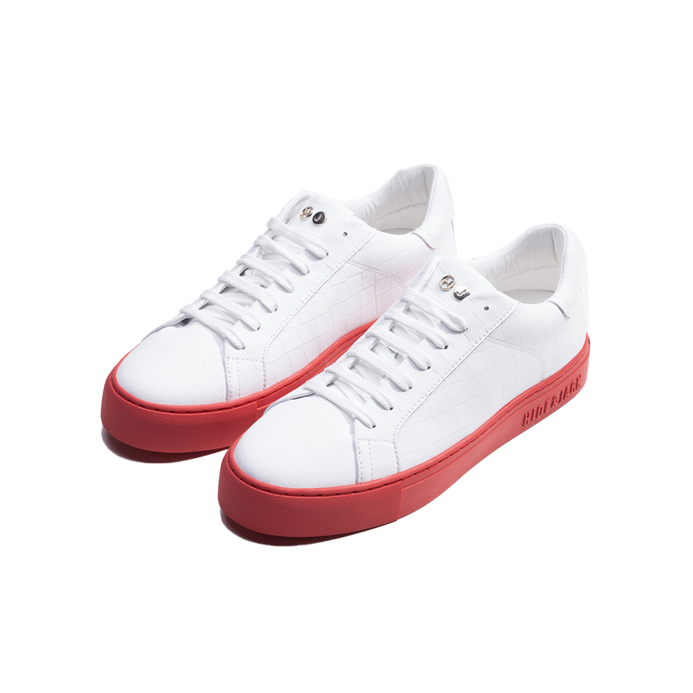 하이드앤잭 에센스 크로코 스니커즈 화이트/레드(Hide&Jack Essence Croco Line Sneakers White) - 5