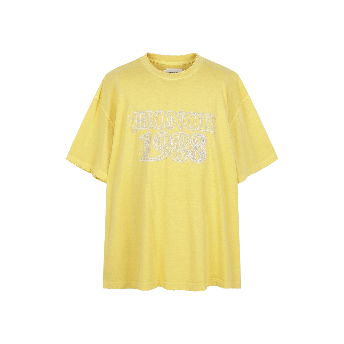 KM4BTSSHG14YL Honor the Gift HTG Block Letters SS Tee Yellow