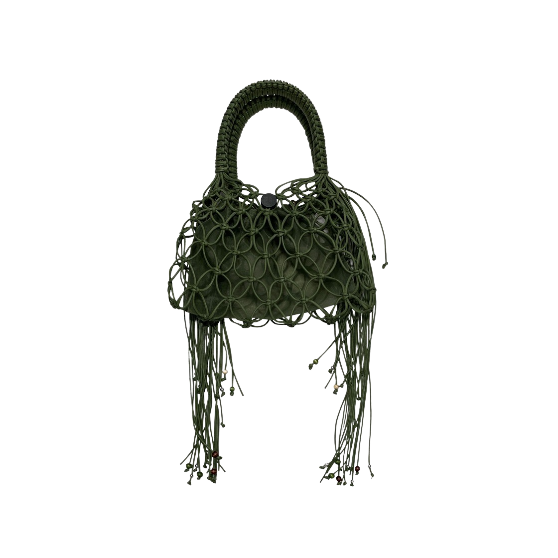 루바티 마크라메 태슬 토트백 그린(Rubati Macrame Tassel Tote Bag Green)