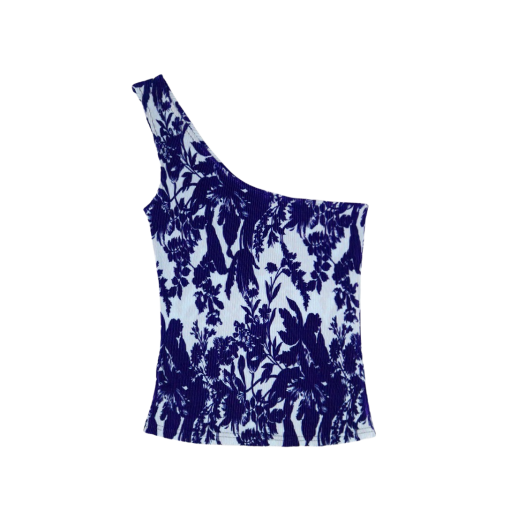 6367845 SIO Pleats Sleeveless Top Blue
