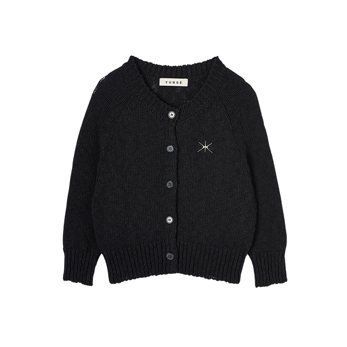 윤세 우먼 에코 린넨 가디건 블랙