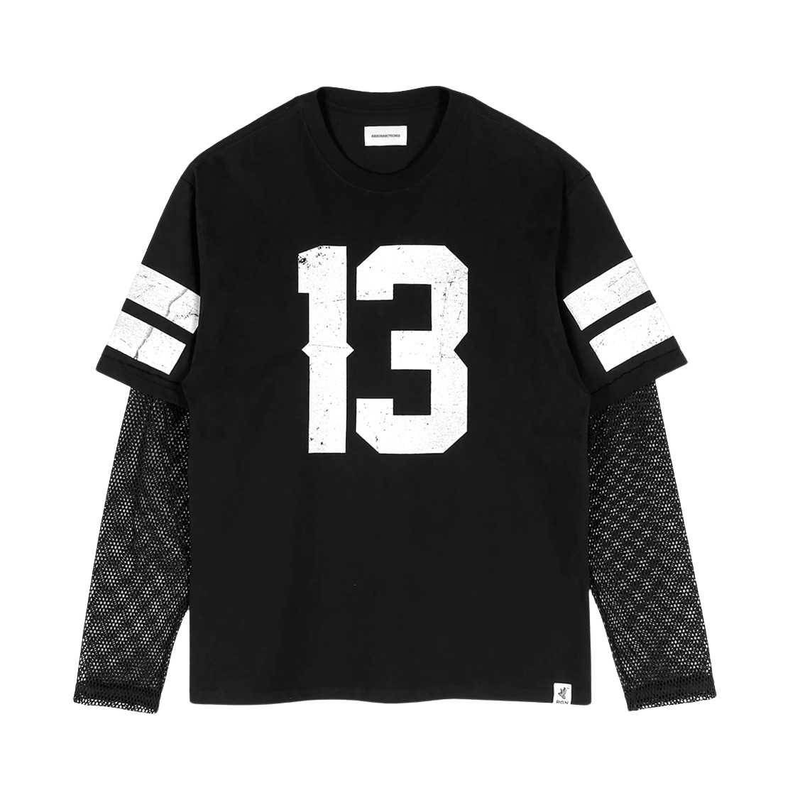 24-T006-BK Resurrection13 Mesh Number T-Shirt Black - 대표 이미지 #1