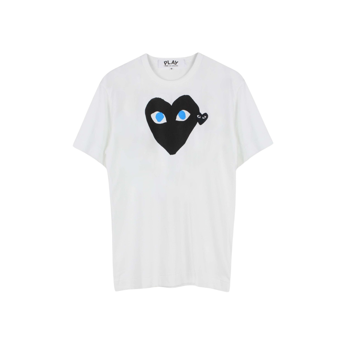 【Play Comme des Garcons】Black Heart Blue Eyes T-Shirt 白 COMME DES GARCONS CDG PLAY BLACK HEART WITH BLUE EYES TEE AZ
