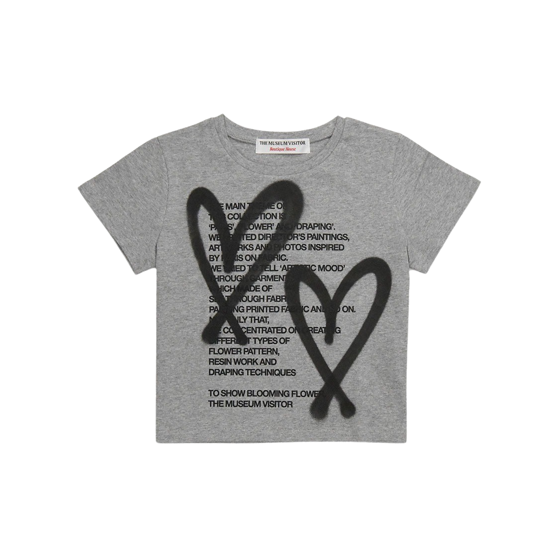 THE MUSEUM VISITOR★韓国★人気★CROP HEART PRINTED T-SHIRTS CROP HEART SPRAYED T-SHIRTS (WHITE) : THE MUSEUM VISITOR