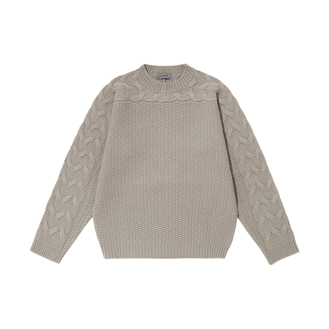 BR023NTC0001C03 BY RANG Cable Wool Cashmere Sweater Grey