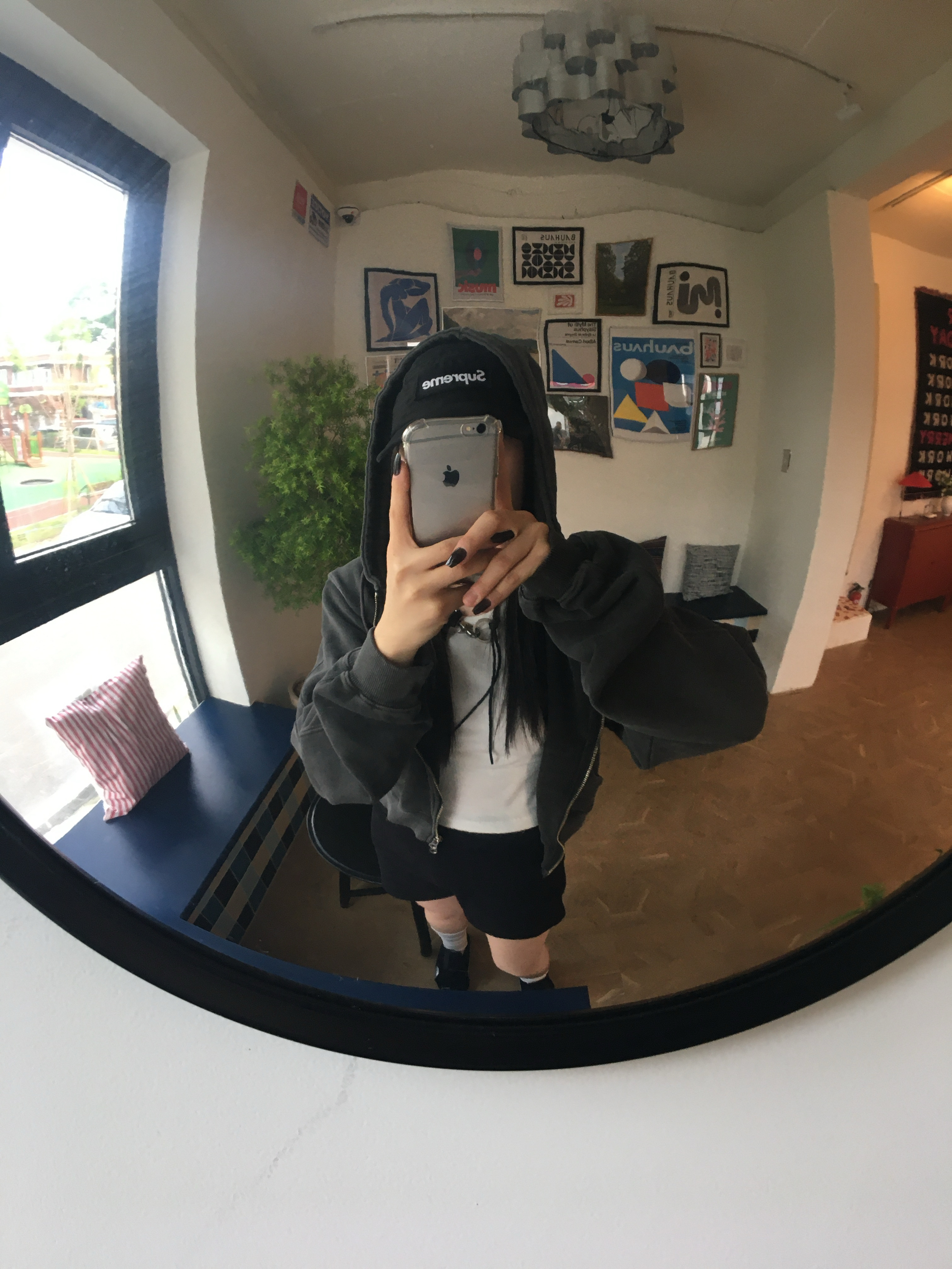 Supreme Washed Chino Twill Camp Cap Black, Our Legacy Ladon Leather Keychain Black 착용 스타일 - 2