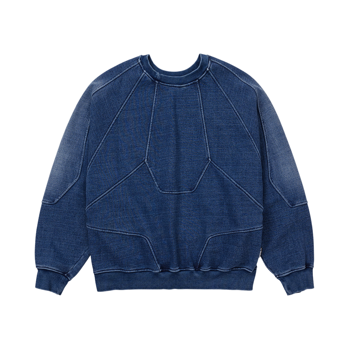 AJ244TP005BL Ajobyajo Paneled Denim Sweatshirt Blue - 대표 이미지 #1