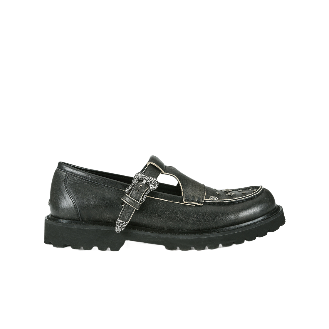 aaa464u(BLACK) ADSB Andersson Bell Unisex Western Mary Jane Loafers Black