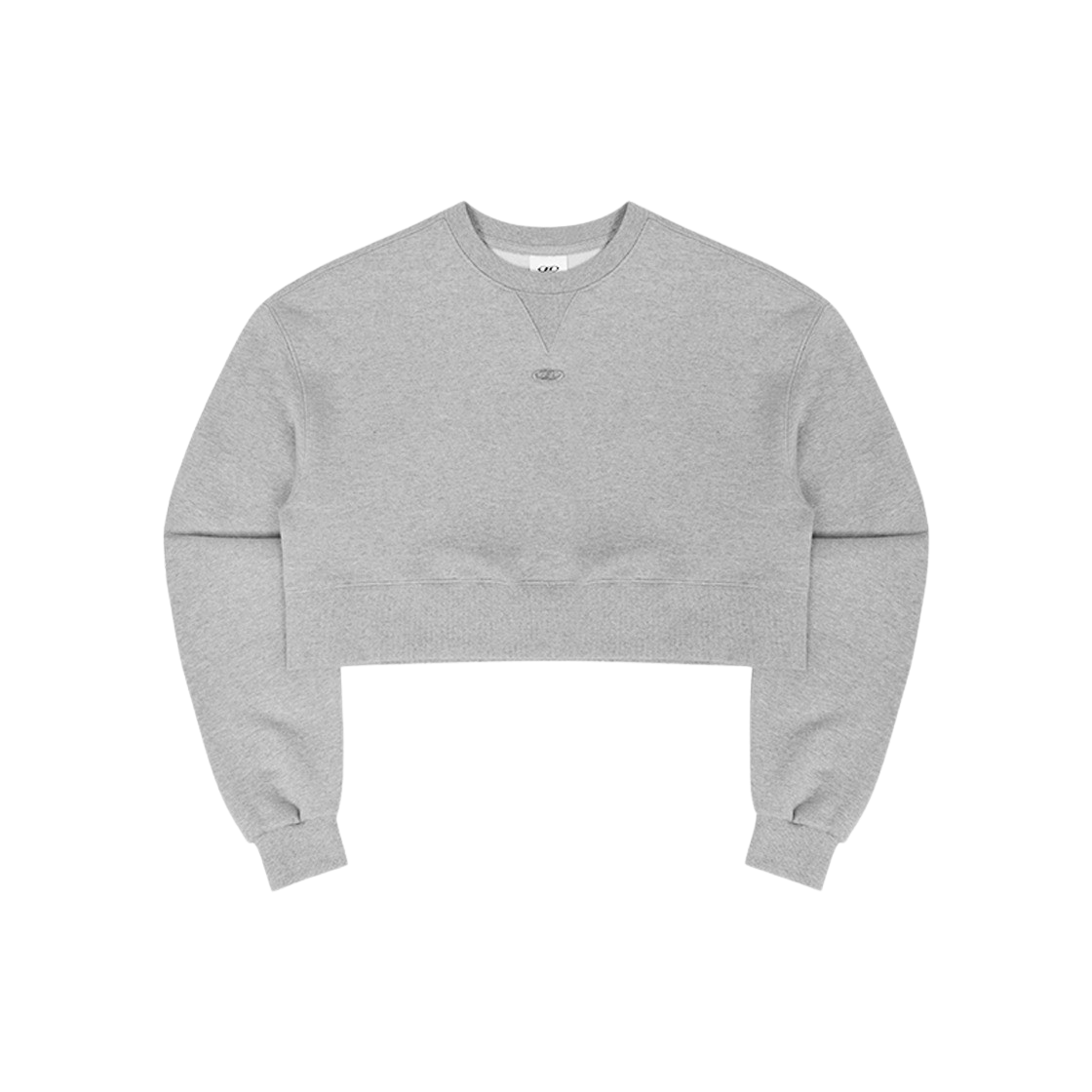 본투윈 B 펜던트 크롭 스웻셔츠 멜란지그레이
