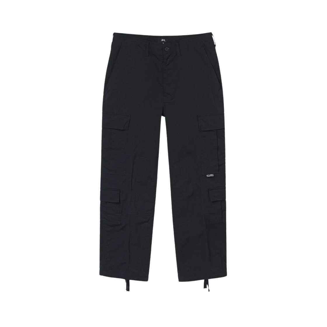 KM4APALST184BK Stussy Nylon Ripstop Surplus Cargo Pants Black