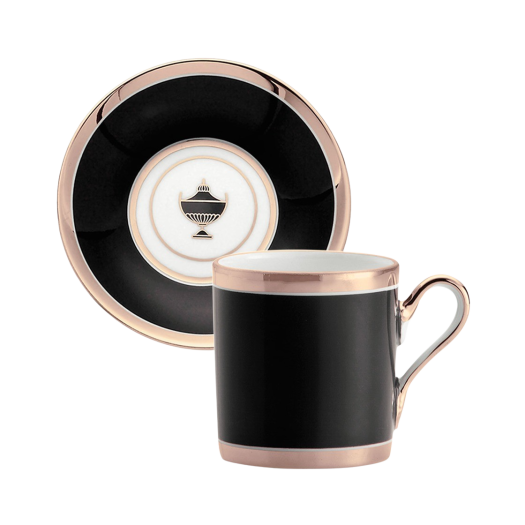 VAUT305805 GINORI1735 Contessa Espresso Cup with Saucer Onyx