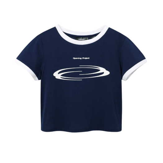 韓国ファッション[OPENING PROJECT] W IDENTITY RINGER T SHIRT Opening Project W Identity Ringer T Shirt - White