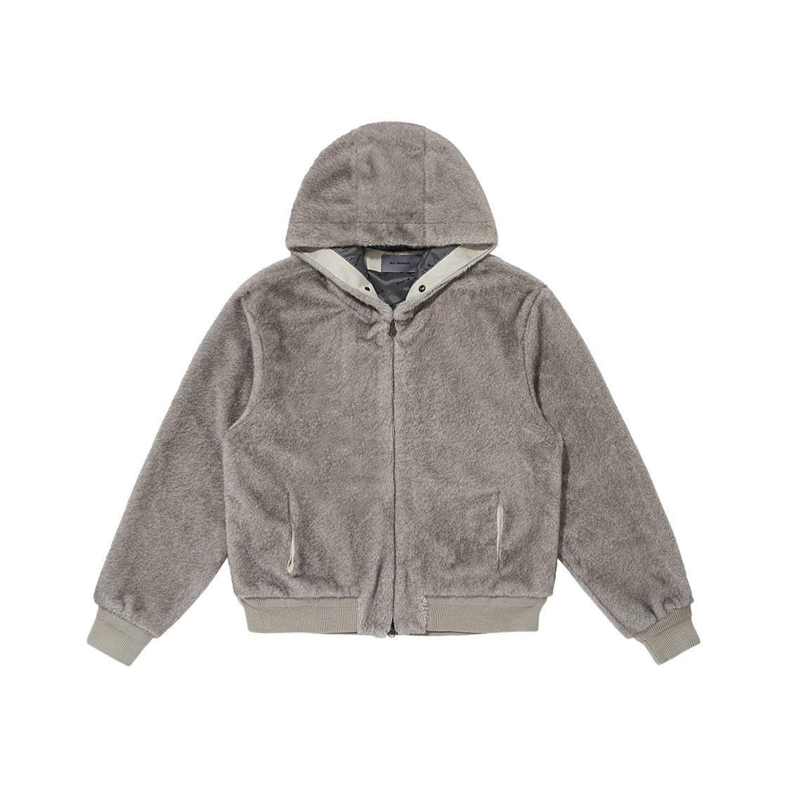 바이랑 폭스 퍼 후드 봄버 자켓 그레이