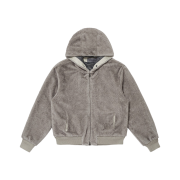 BY RANG Faux-Fur Hooded Bomber Jacket Grey