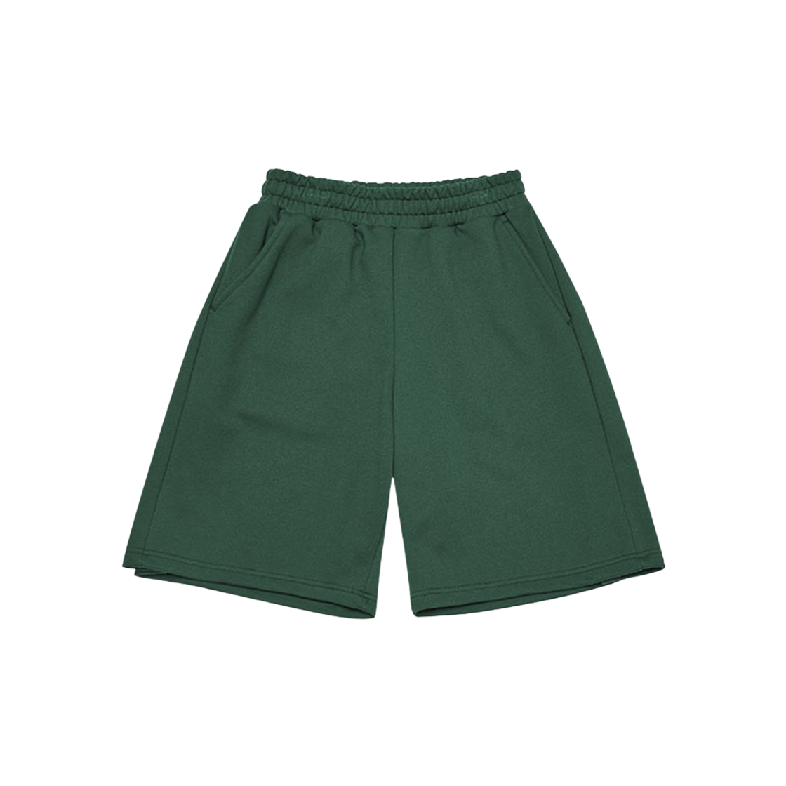 ARPT4103-Green Arrayed Comfy Inverted Pleat Sweat Half Pants Green