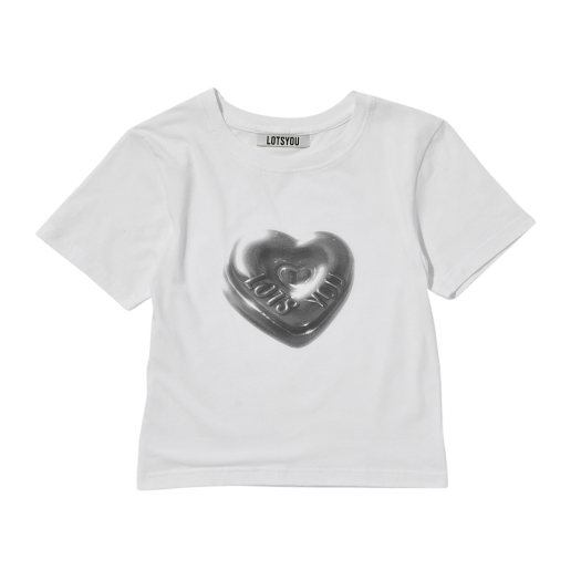 PWTH2RSW003WHT Lots You Heart Candy T-shirt ver.2 White