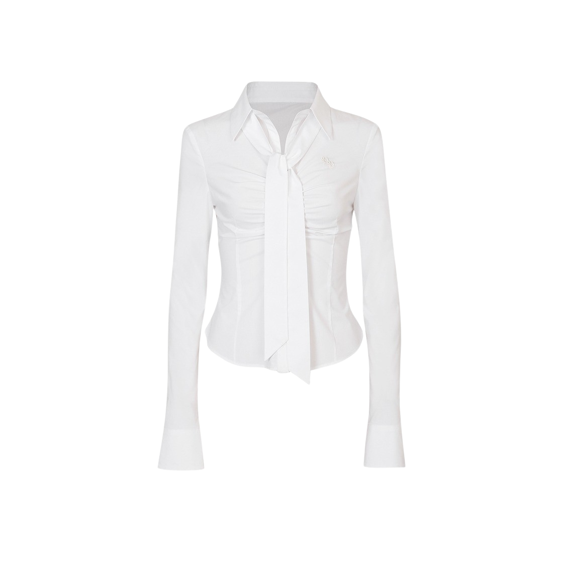 PP23WTBL02WH Pain Or Pleasure Women Vivian Scarf Shirt White - 대표 이미지 #1