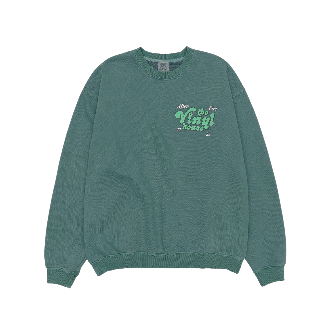 더바이닐하우스 로고 피그먼트 스웨트셔츠 그린