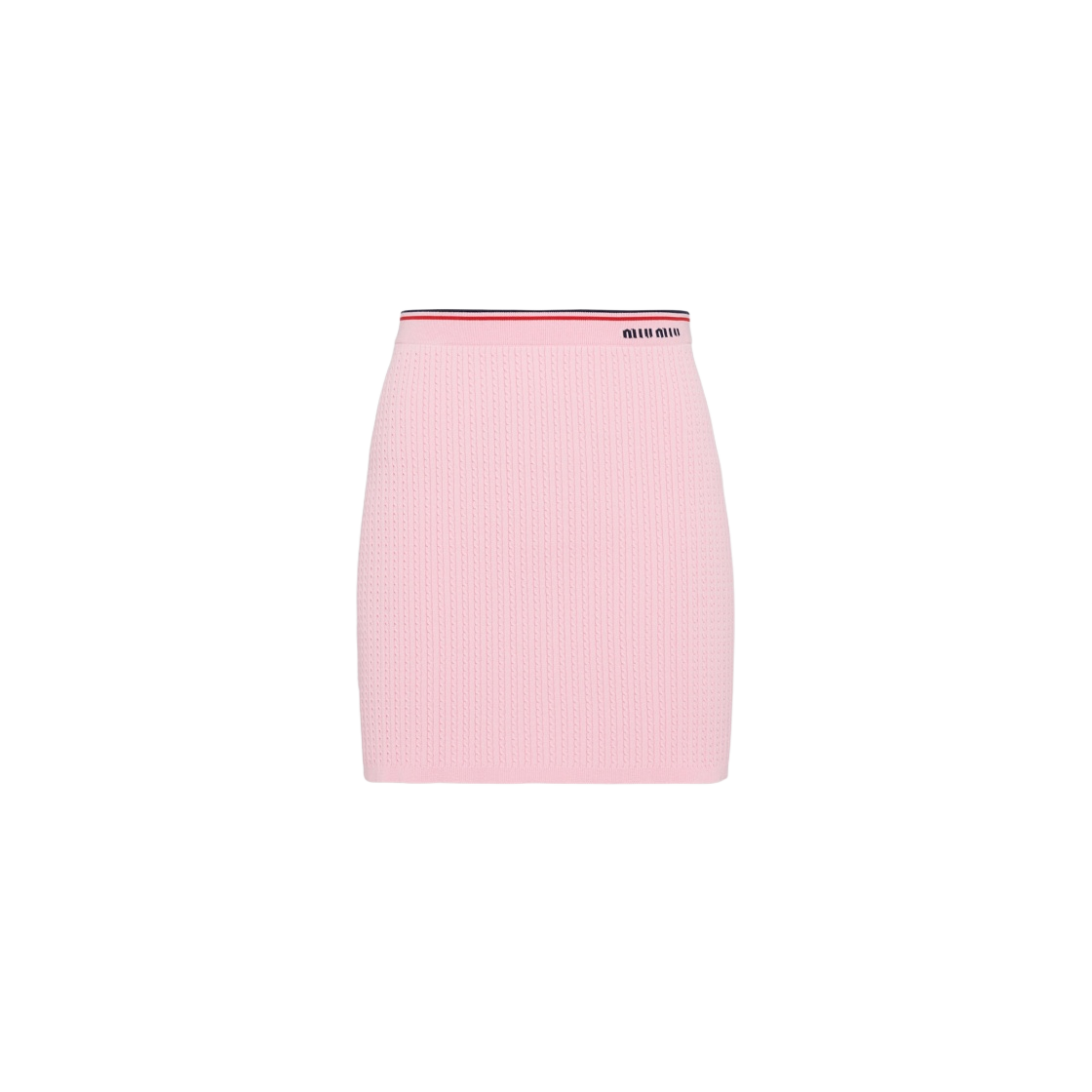 (W) 미우 미우 로고 비스코스 미니 스커트 핑크
