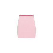 (W) Miu Miu Viscose Mini Skirt with Logo Pink