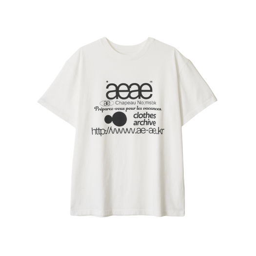 에이이에이이 웹 로고 도트 티셔츠 크림 | AEAE | KREAM