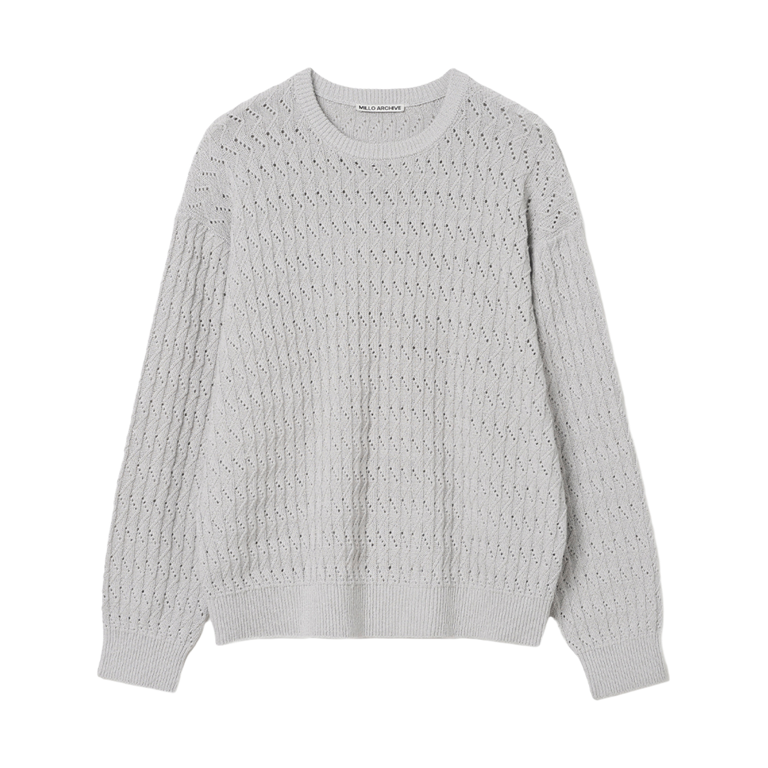 밀로 아카이브 스퀘어 앵글 라운드 니트 멜란지 그레이