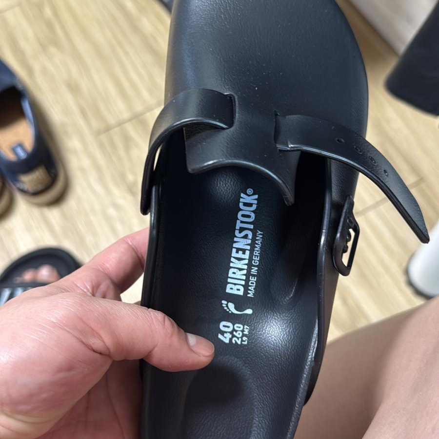 Birkenstock Boston Essentials Eva Black - Narrow 착용 스타일