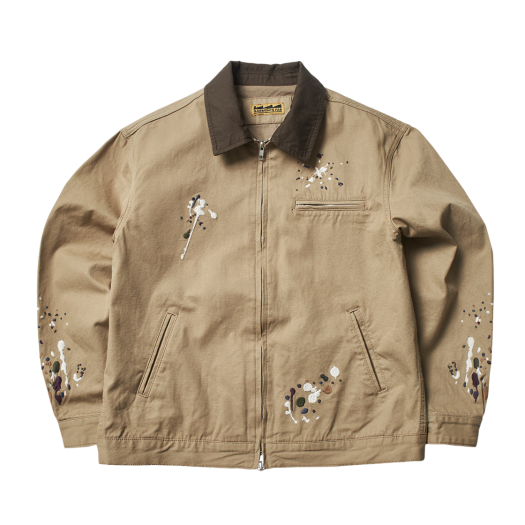 25SPGFJK01BG Garments Fab EMB Painted Splatter VTG Work Jacket Beige
