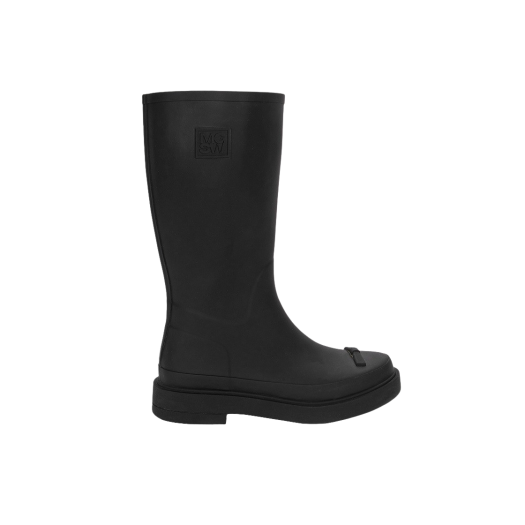 DD0000312_BK Margesherwood Ribbon Rubber Boots Long Black