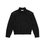 Amomento High Neck Detachable Sleeve Jumper Black
