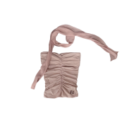 Newalrin Shirring Tube Top + Chiffon Muffler Set Babypink