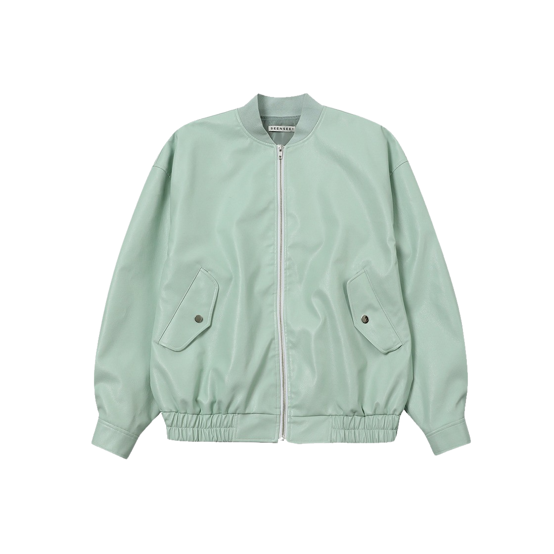 P00000UZ SEEN Women Shaped Faux Leather Bluson Emerald Green