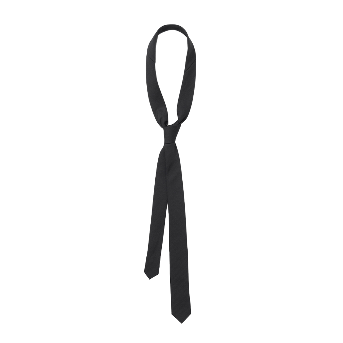 ML437BLK Millo Archive Slide Wool Slim Tie Black