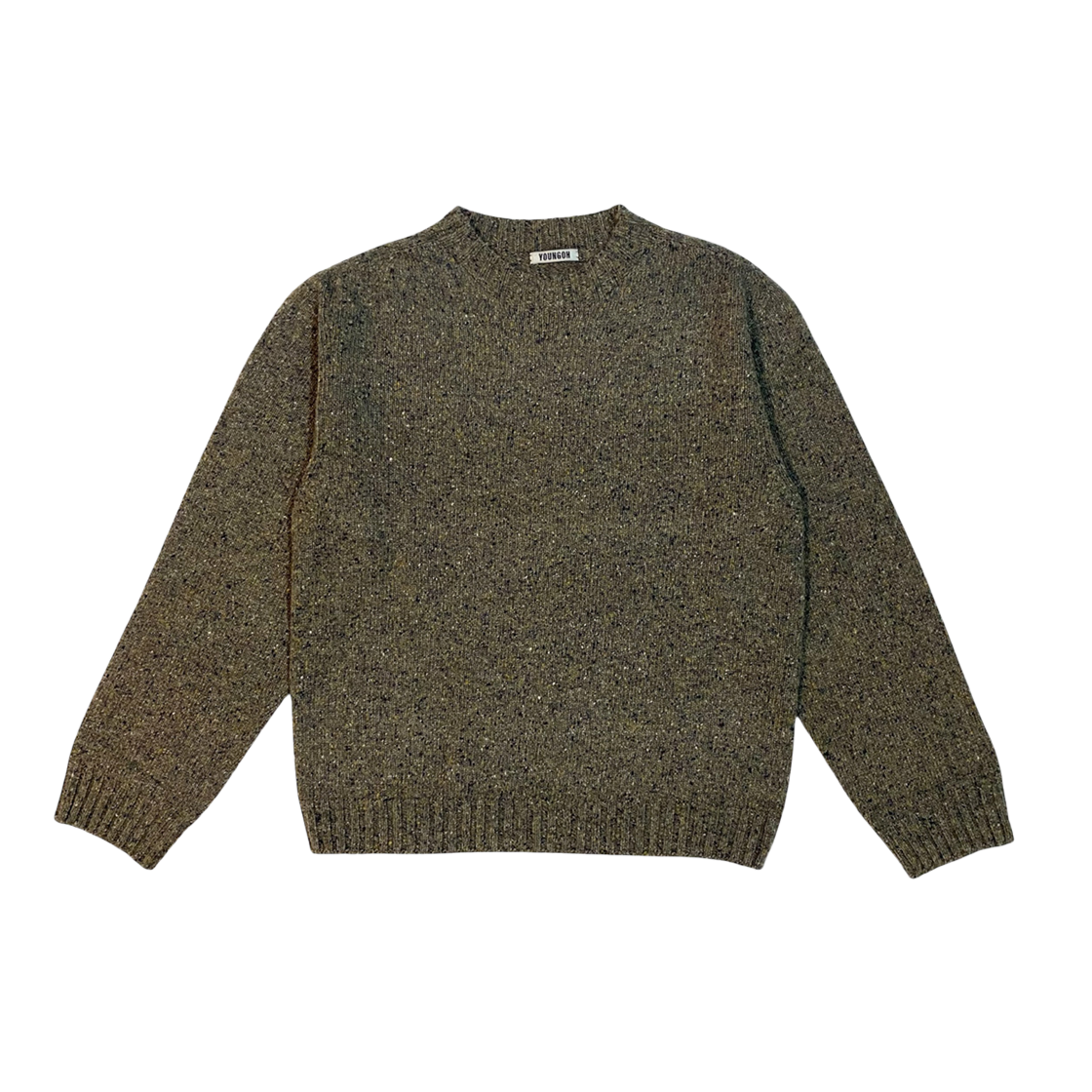 WHOLE GARMENT ALPACA NEPPED Melange Brown Youngoh Whole Garment Alpaca Nepped Knit Melange Brown