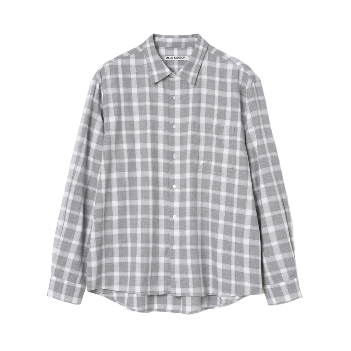 밀로 아카이브 인플레이트 체크 셔츠 라이트 그레이