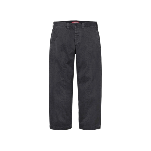 슈프림 워시드 헤링본 치노 팬츠 블랙 - 24FW | Supreme | KREAM