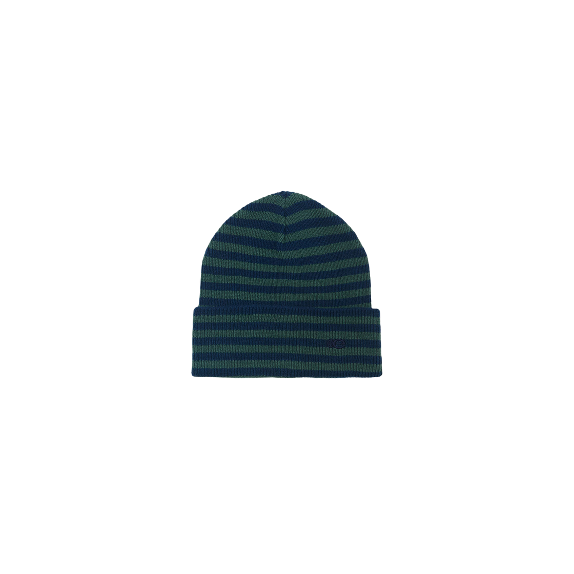244SCBKNT006 ENZO BLUES Striped Classic Beanie Green Stripe - 대표 이미지 #1