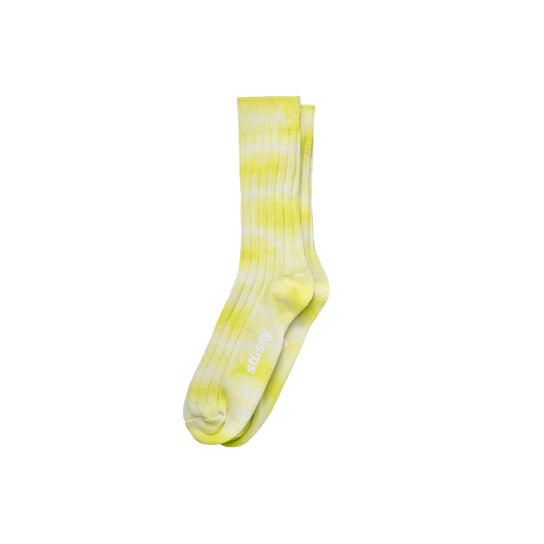 KM4ASS1ST213LM Stussy Dyed Ribbed Crew Socks Lime