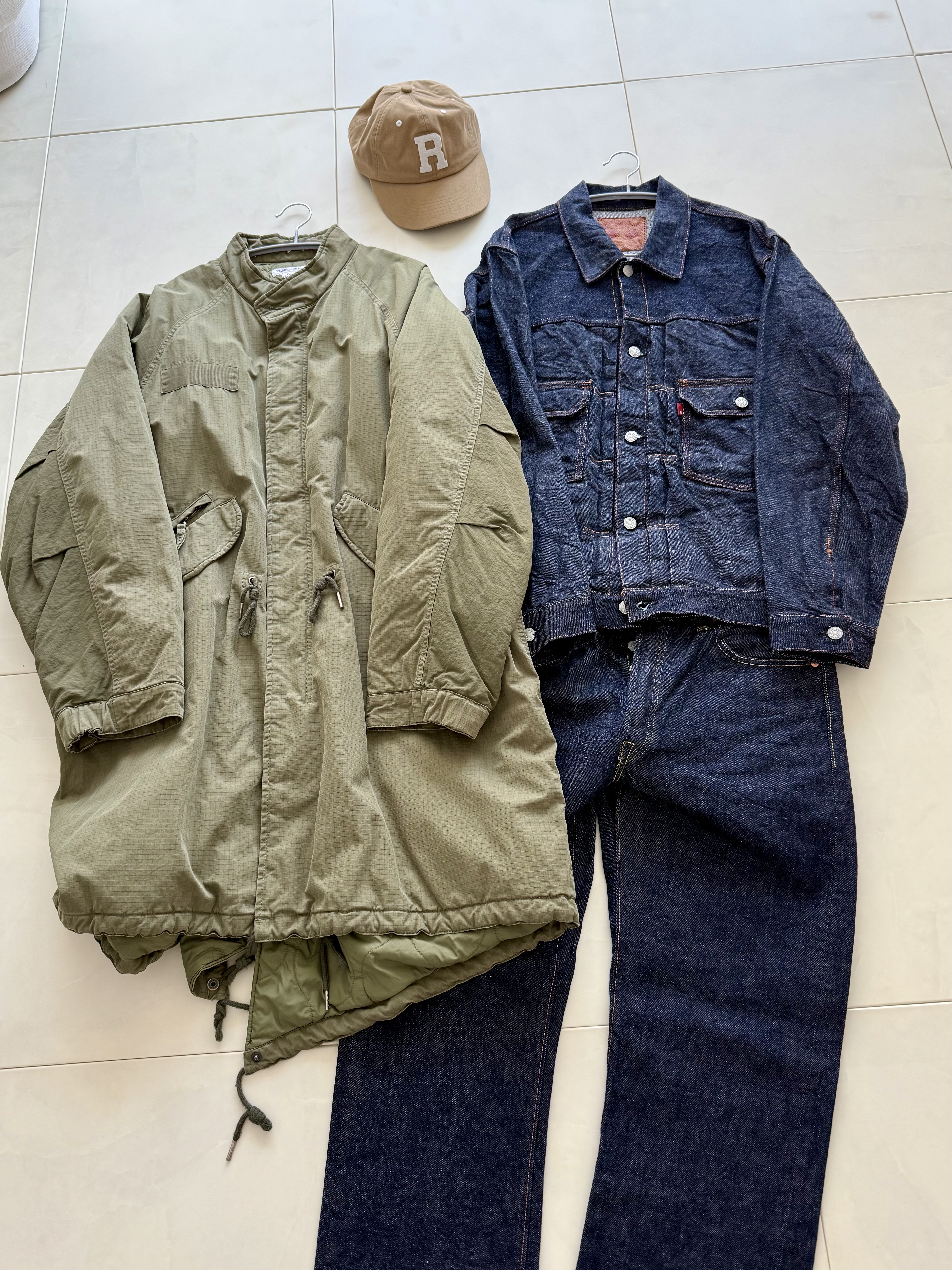 Fullcount 1101W Straight Denim One Wash Indigo Blue, Toys McCoy Helmet Bag Grossglain Khaki 착용 스타일 - 7