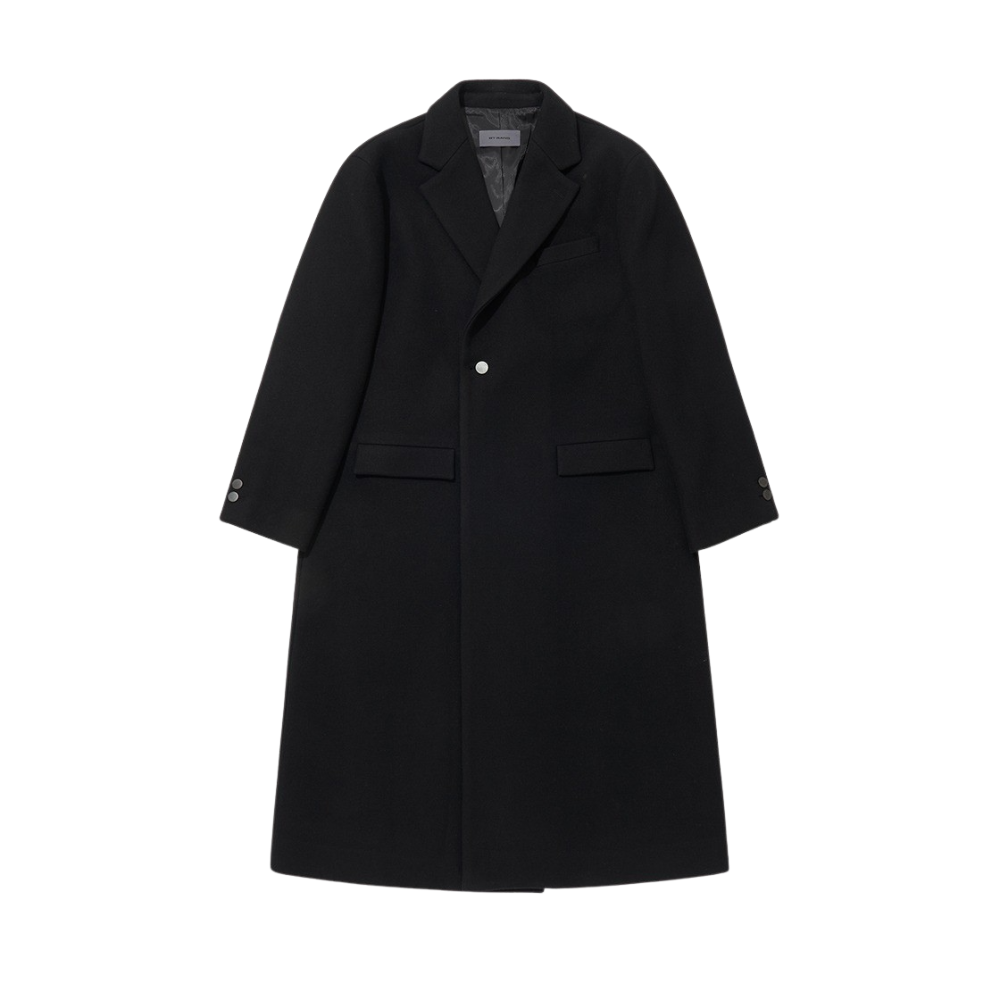바이랑 더블 브레스티드 울 블랜드 롱 코트 블랙(BY RANG Double-Breasted Wool-Blend Long Coat Black)