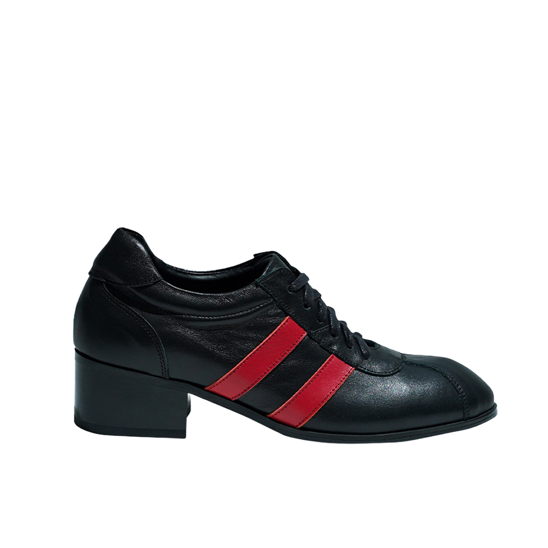 유지 볼링 로퍼 4cm 블랙+레드(YUJI Bowling Loofer 4Cm Black+Red)