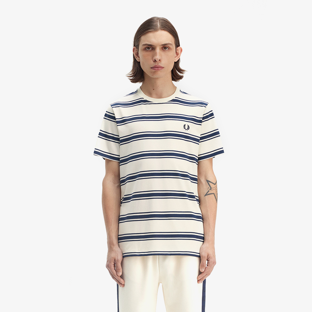 프레드페리 파인 스트라이프 티셔츠 에크루(Fred Perry Fine Stripe T-Shirt Ecru) - 2