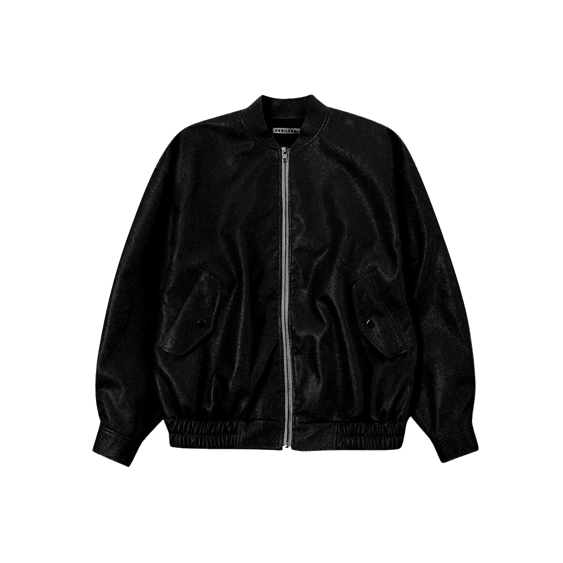 [THE MUSEUM VISITOR]★韓国人気★SHIRRING MA-1 JACKET 씬 우먼 쉐입드 포우 레더 블루종 블랙 | SEEN | KREAM